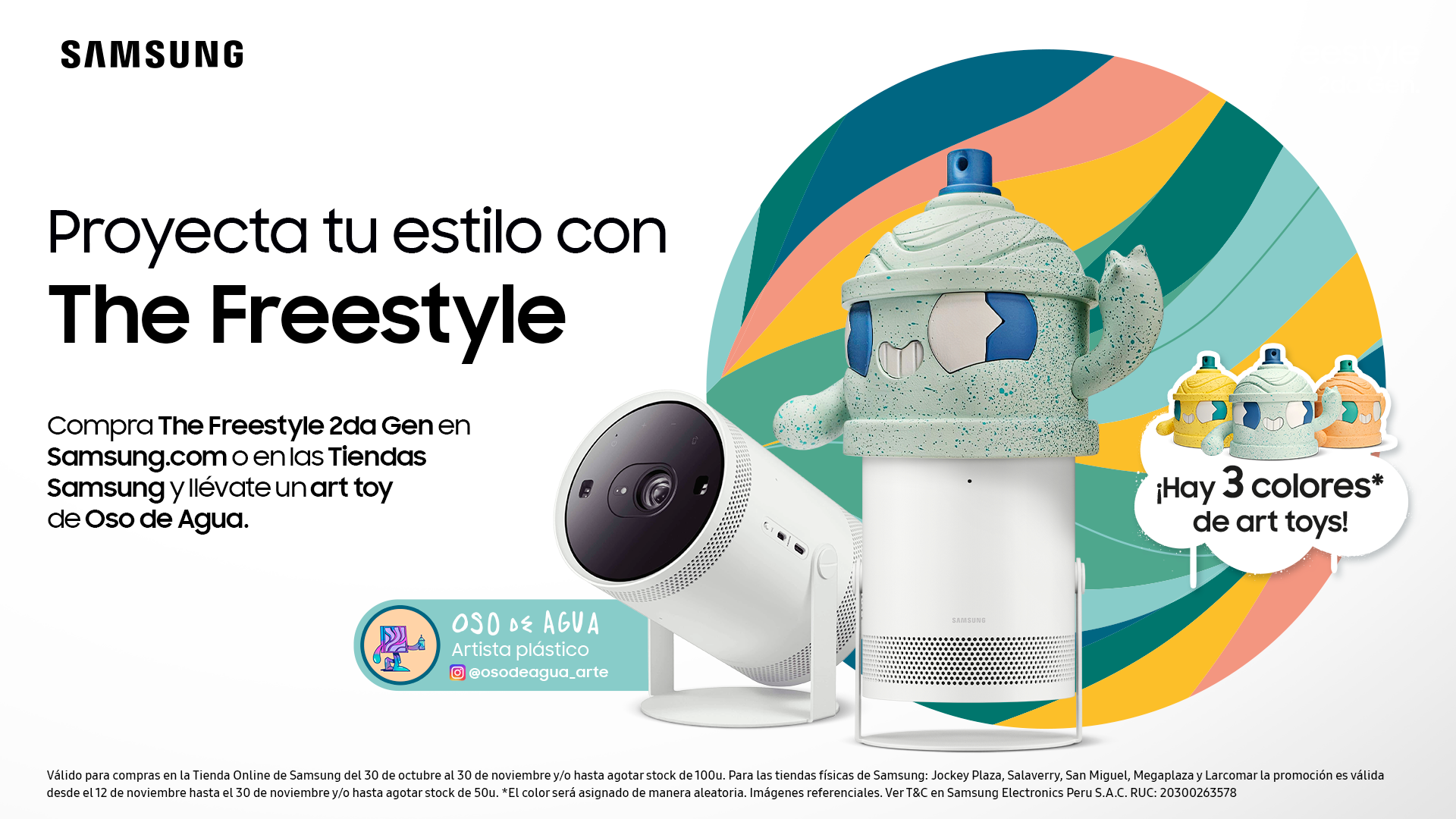 Samsung lanza colección de ‘art toys’ en colaboración con Oso de Agua para The Freestyle 2da Generación