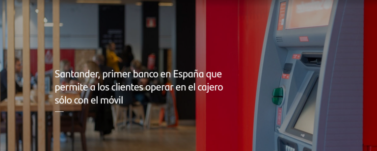 Santander, primer banco en España que permite a los clientes operar en el cajero sólo con el móvil 