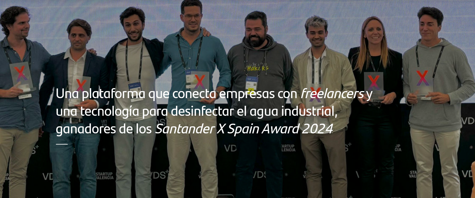 Una plataforma que conecta empresas con freelancers y una tecnología para desinfectar el agua industrial, ganadores de los Santander X Spain Award 2024